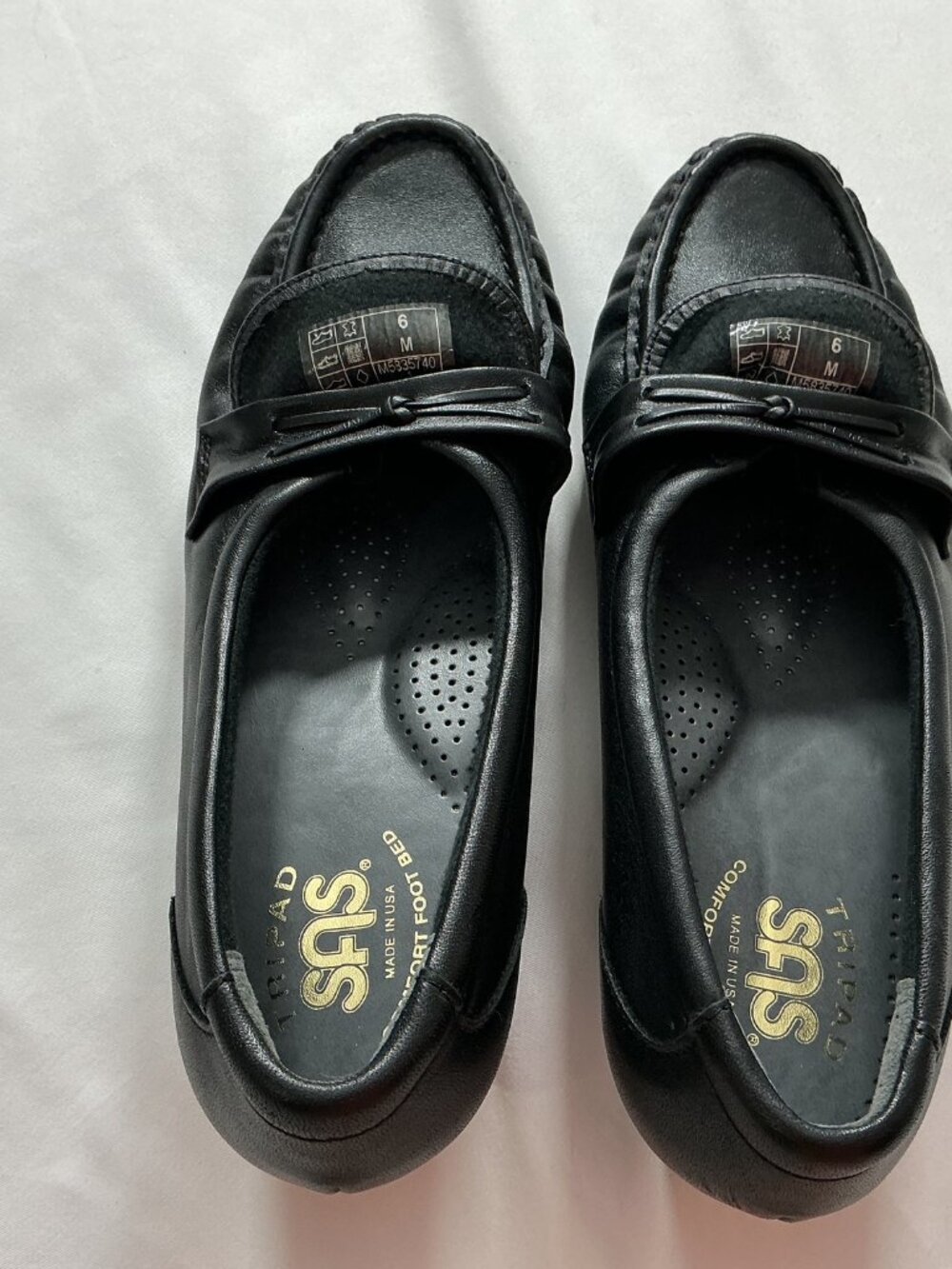 SAS Tripad Comfort Black Leather Penny Loafers 6M